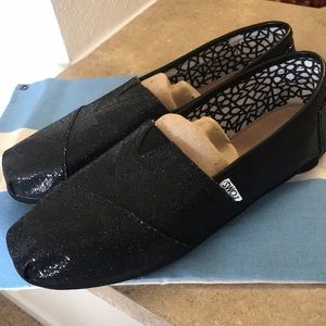 Black Glitter Toms